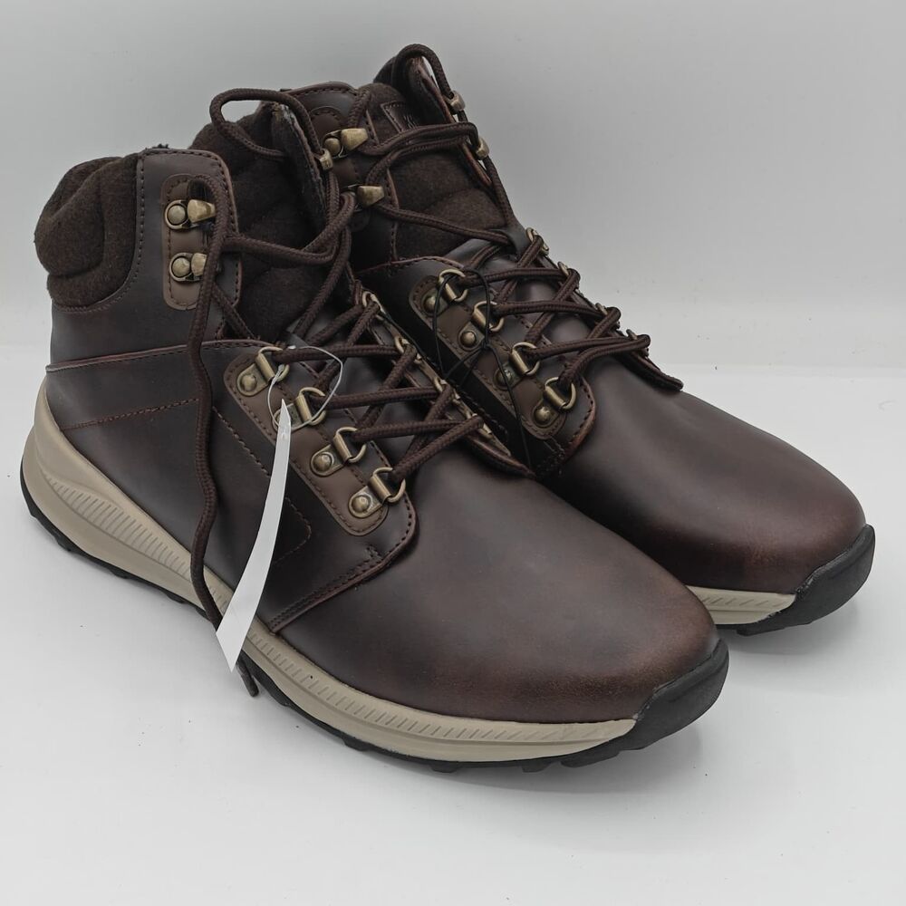 Khombu Men’s Nick Outdoor Hiker Work Boots Brown Faux Leather Lace Up Trail 11
